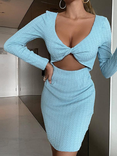 Hollow Out Party Backless Bodycon  Dress