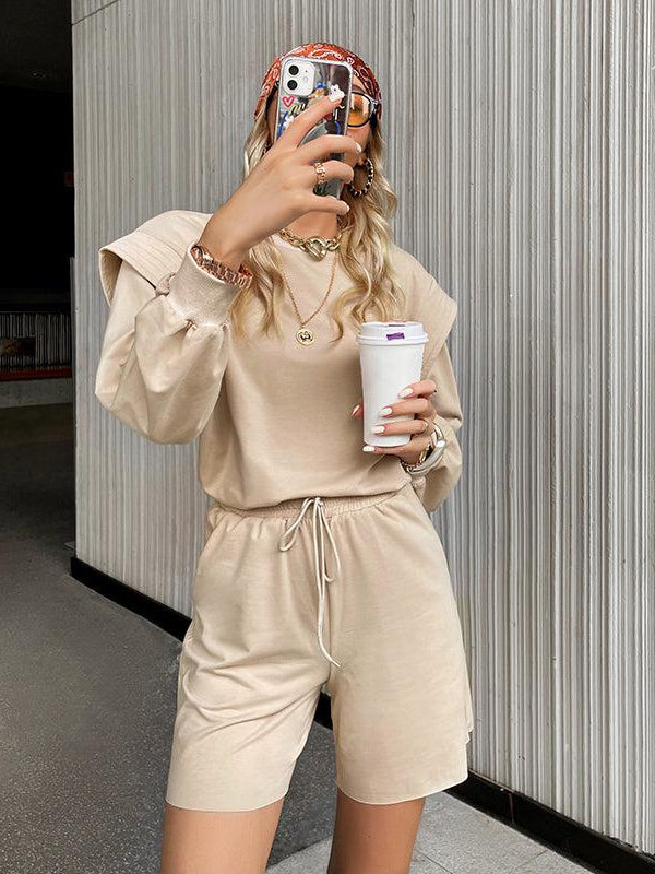 Hoodie and High Waist Short Pants Co-Ord Set.