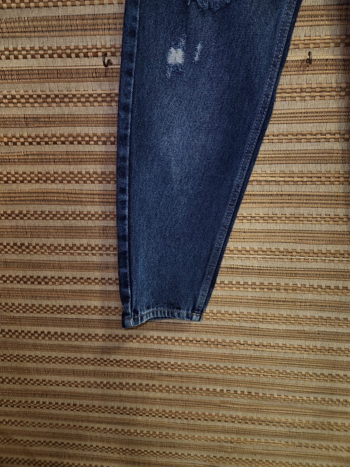 Blue Belted High Waist Denim Pants
