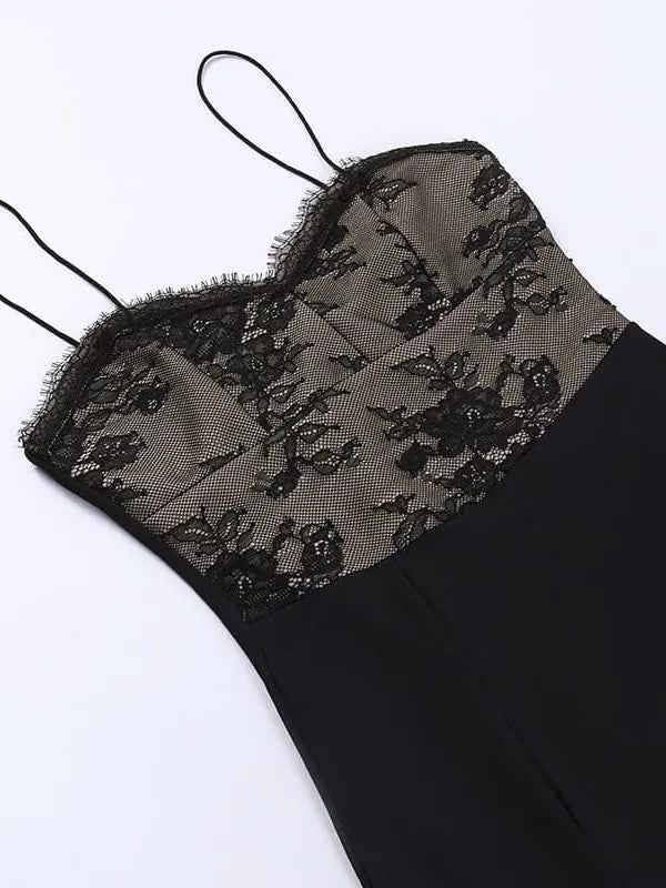 Spaghetti Strap Slip Mesh Dress