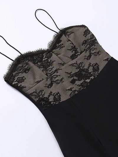 Spaghetti Strap Slip Mesh Dress