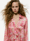 Floral Print Satin Shirt