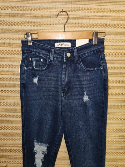 Blue High Waist Narrow Fit Denim Pants