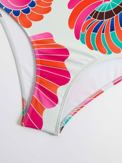 Floral Print Bikini Set with Skirt