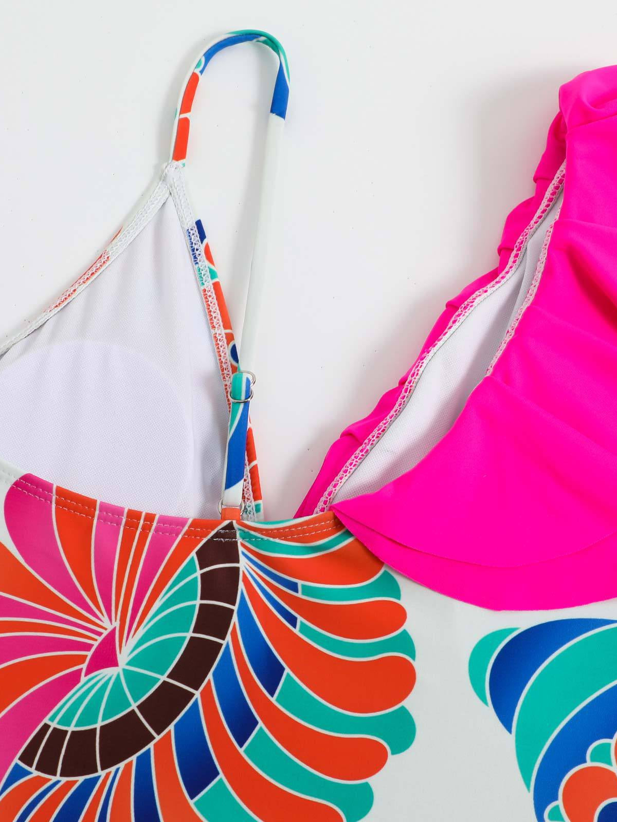 Floral Print Bikini Set with Skirt