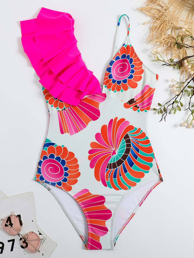 Floral Print Bikini Set with Skirt