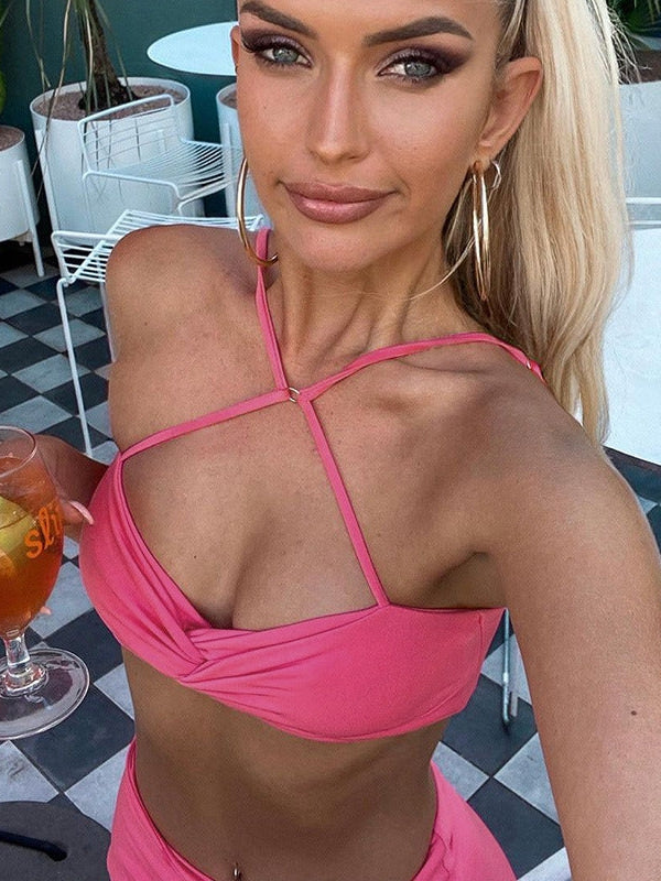 Tube Top & Slim Fit Slit Skirt Coord Set