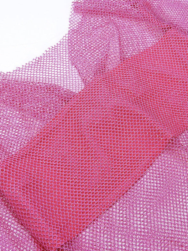 Sheath Long Sleeve Mesh Top & Skirt Coord Set