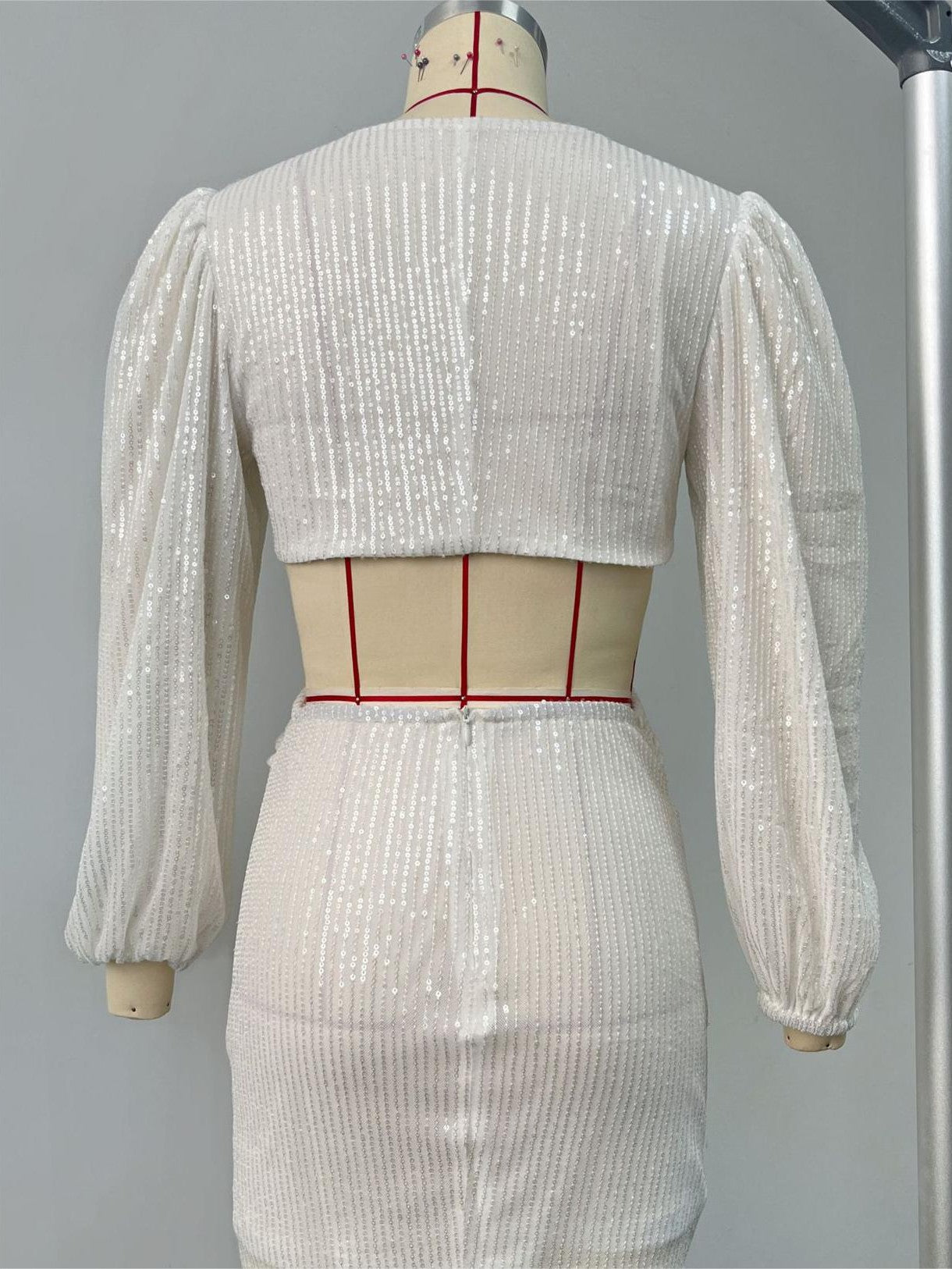 Sequins Hollow Out Cutout out Beaded Dress