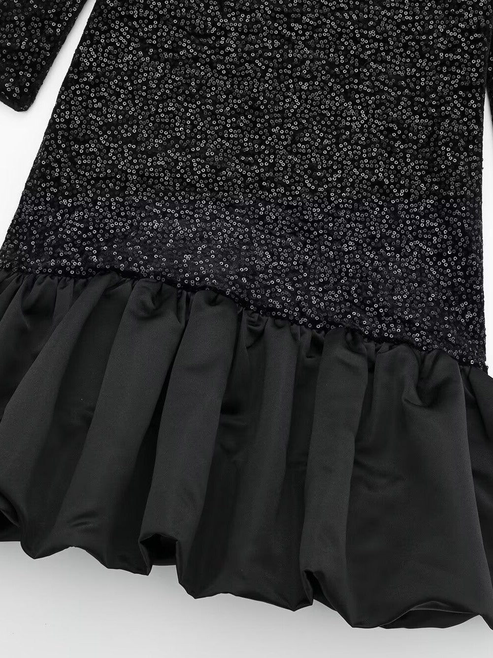 Sequins High Waist A line Ruffle Dress