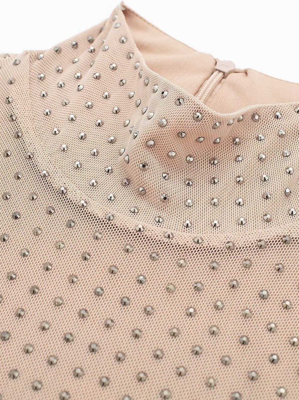 Turtle Neck Mesh Rhinestone Bodysuit