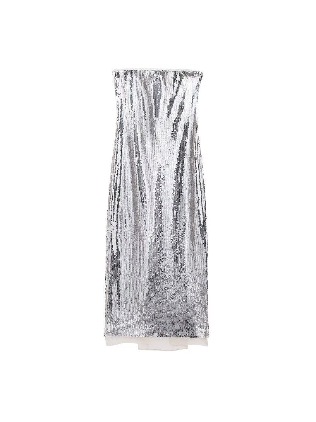 Sequins Beads Tube Top Dress