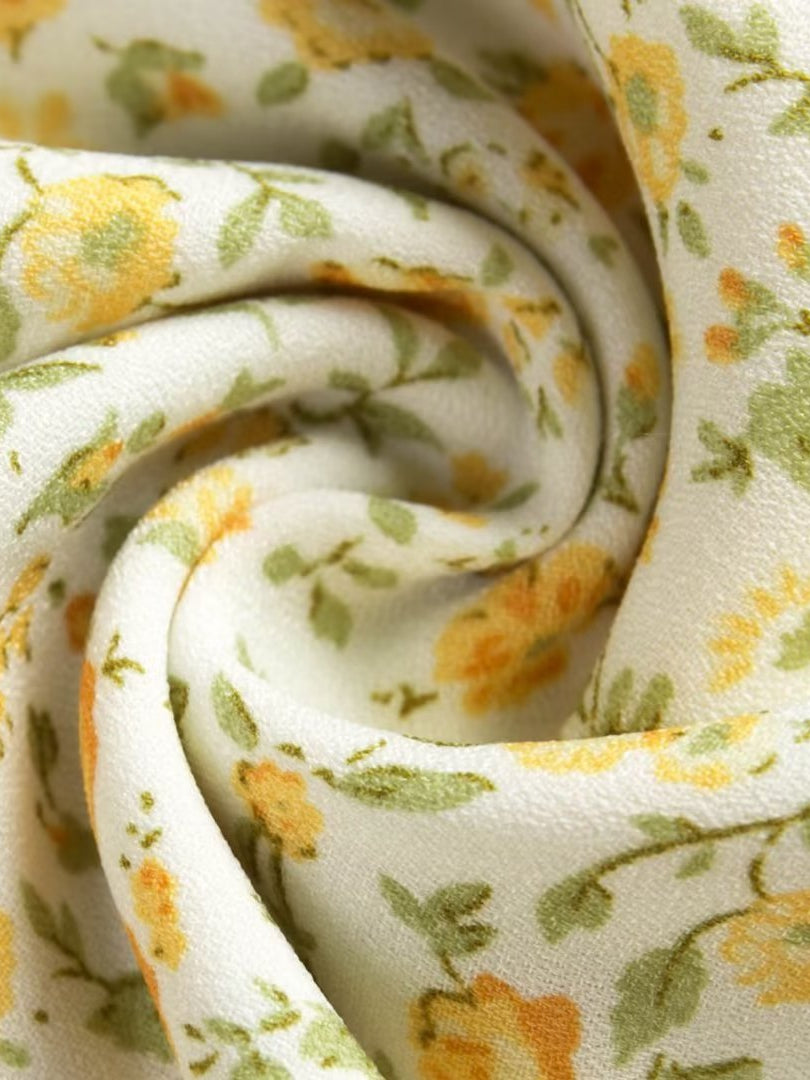 Square Collar Printed Summer Dress