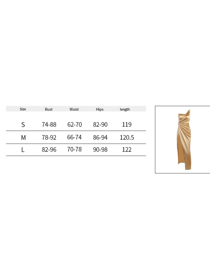 One Shoulder High Waist Slit Maxi Boning Corset Dress