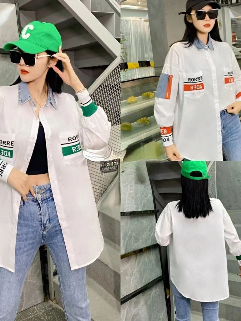 Denim Collar Cotton Shirt Dress