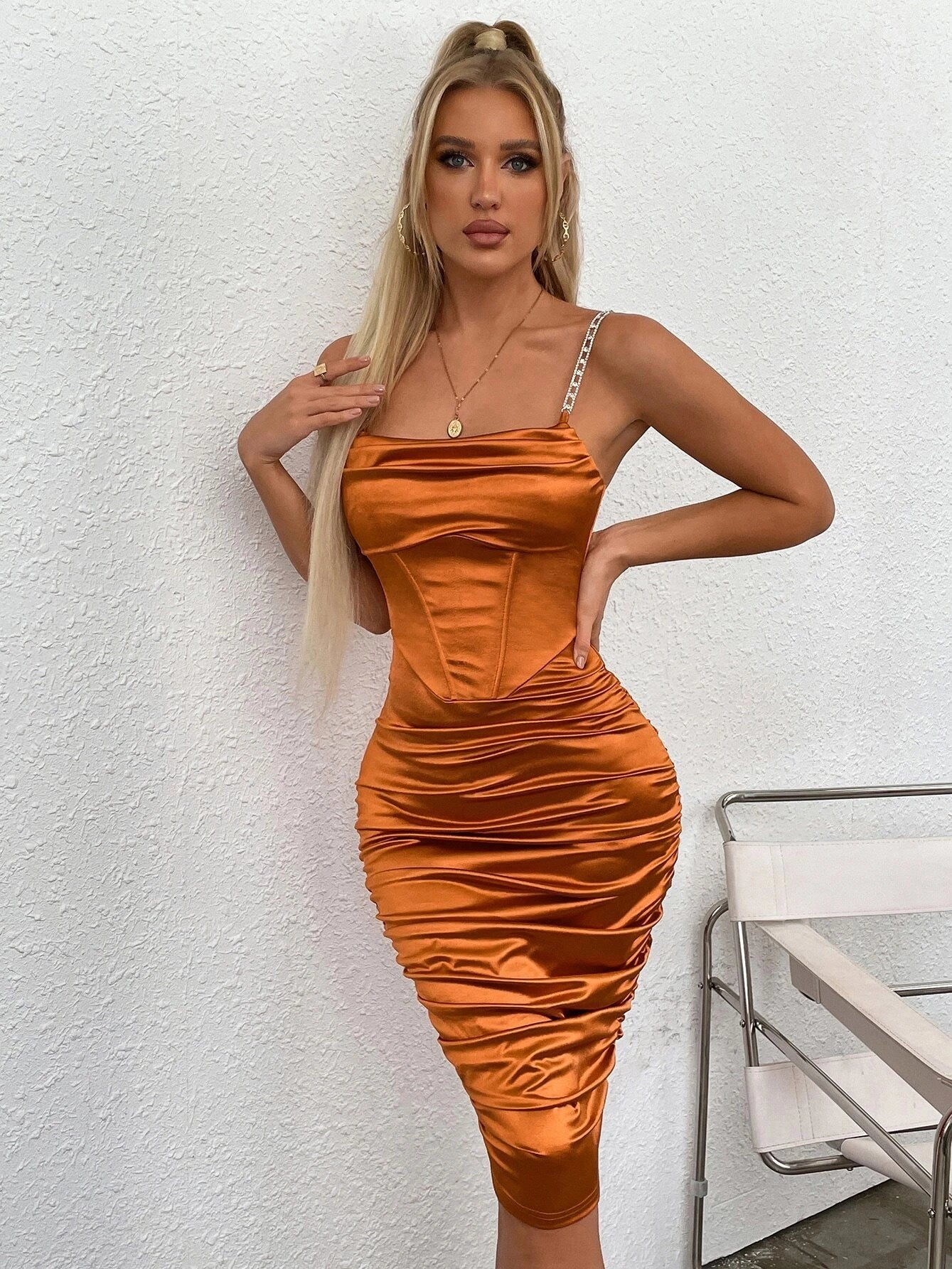 Corset Chain Strap Slim Fit Dress