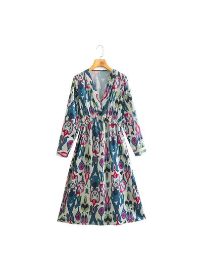 Mango Colour Floral Print Polymoss Midi Dress at Rs.1299/1 in pune offer by  MSL Apparels Pvt Ltd