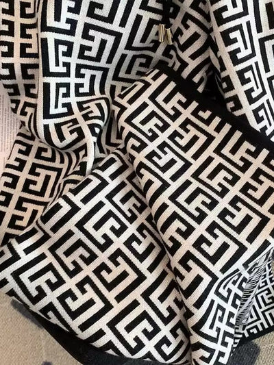 Print Soft Woolen Elastic Waist Palazzo Pants