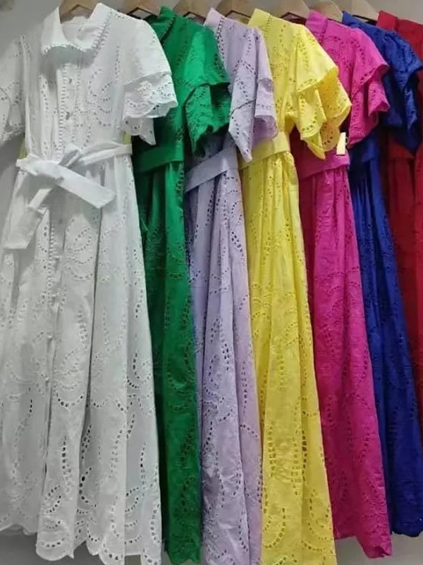 Crochet Cotton Midi Dress