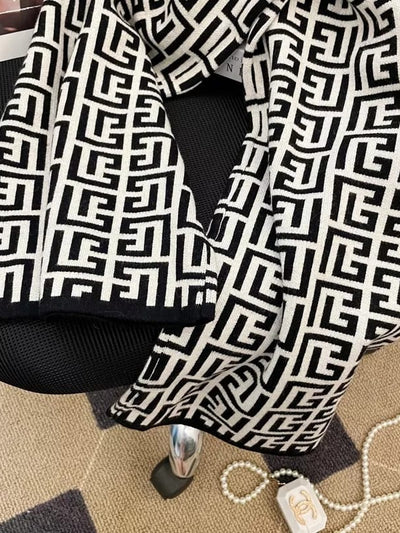 Print Soft Woolen Elastic Waist Palazzo Pants