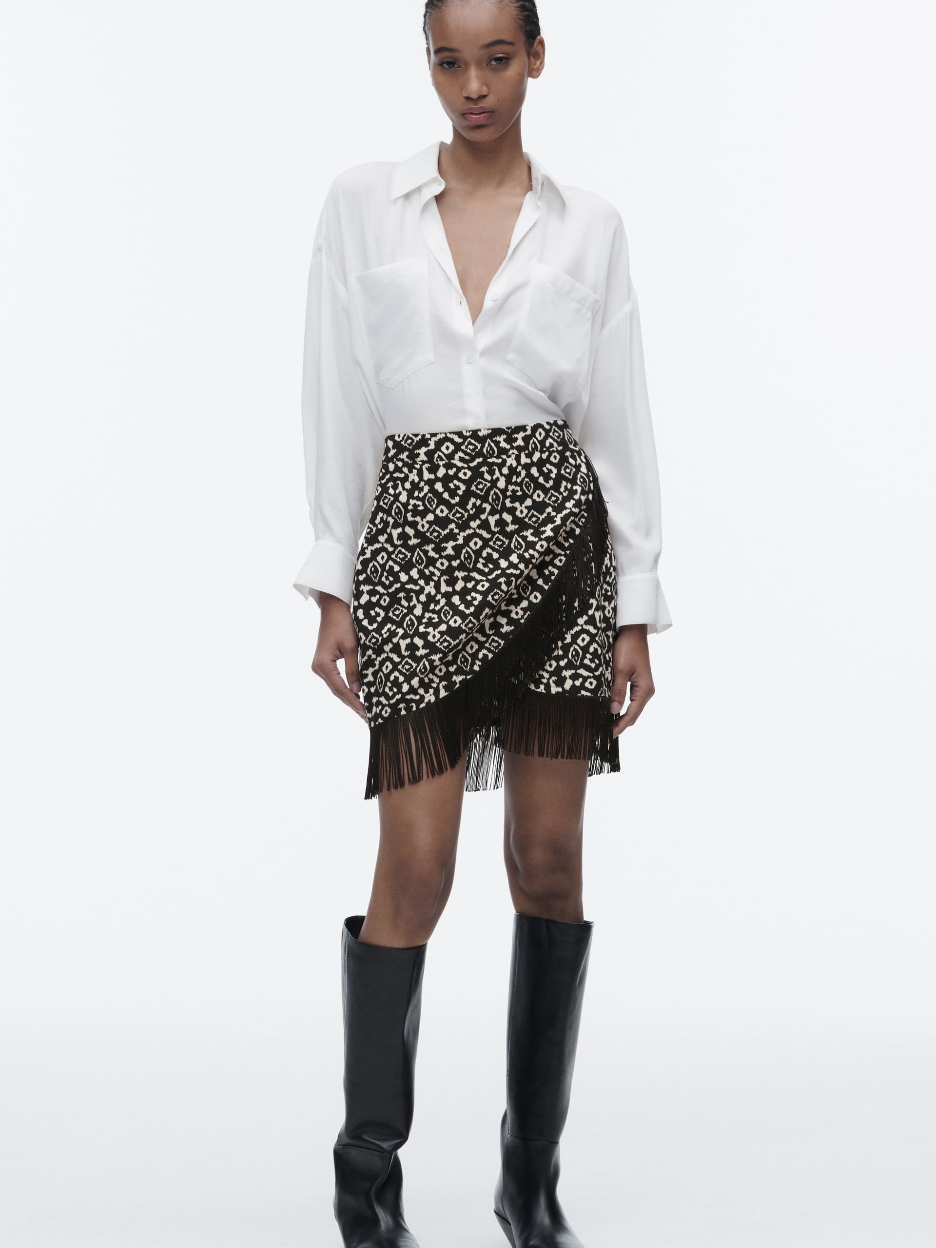 Fringe Tassel Printed Skirt