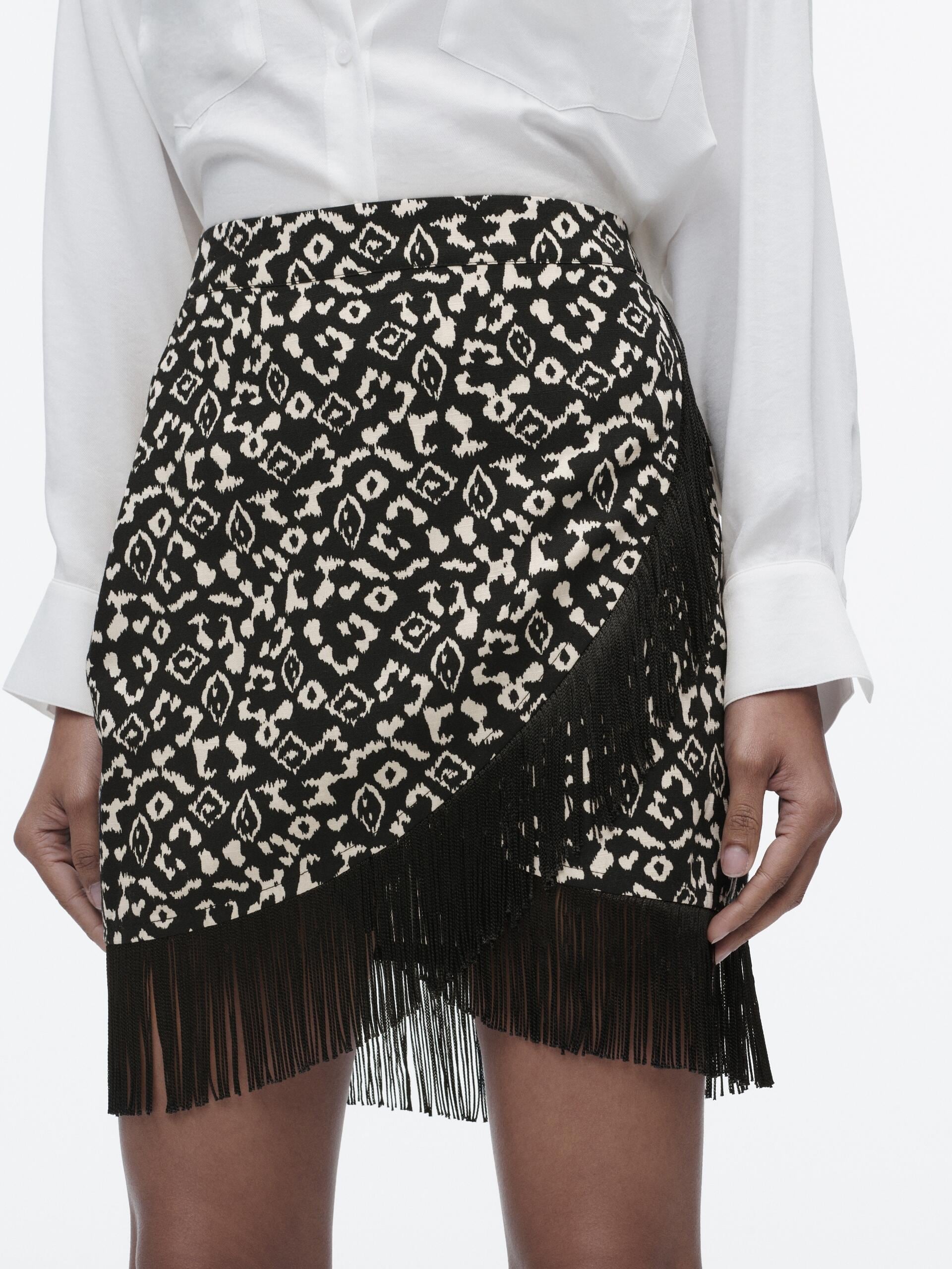 Fringe Tassel Printed Skirt