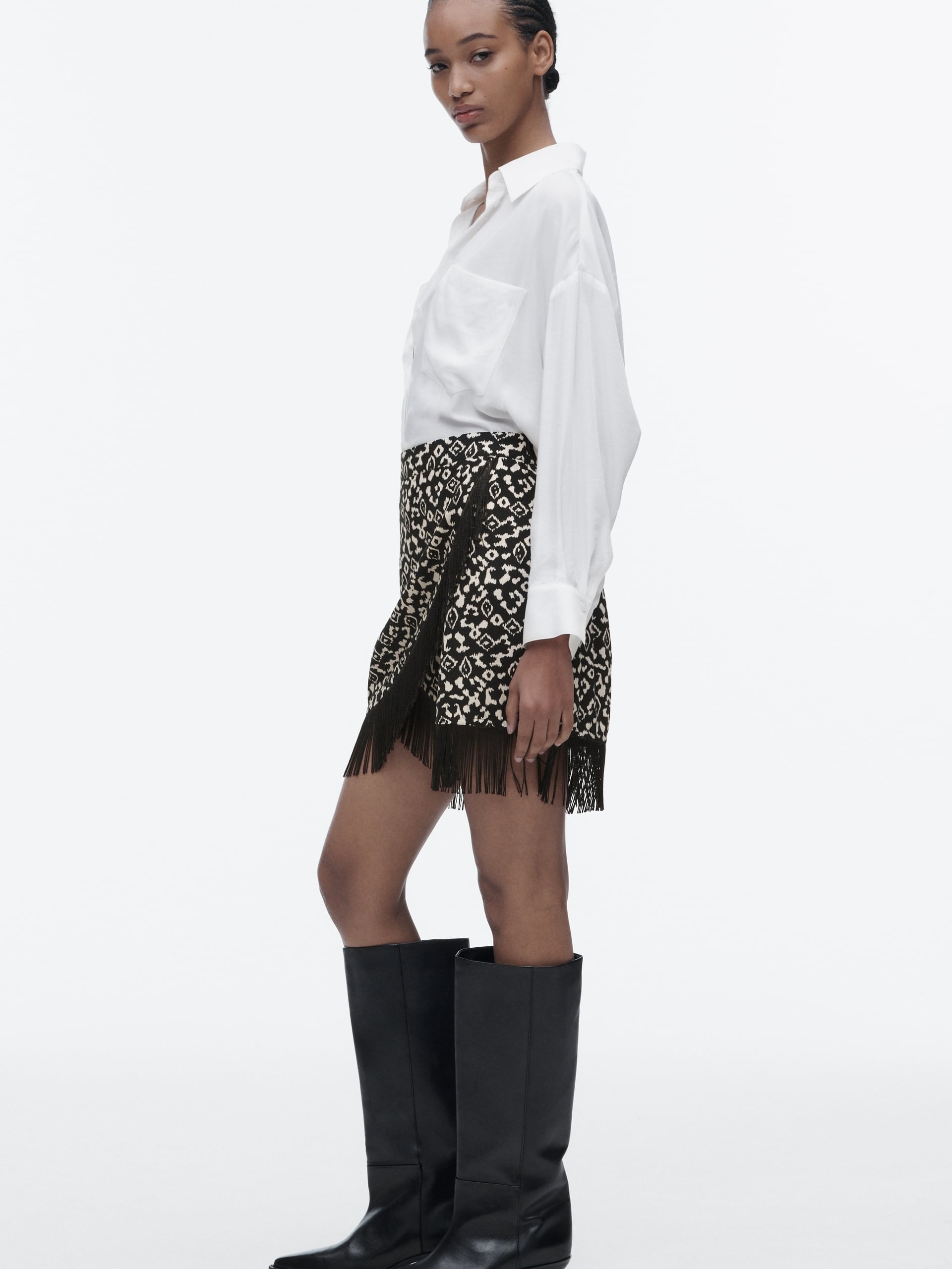 Fringe Tassel Printed Skirt