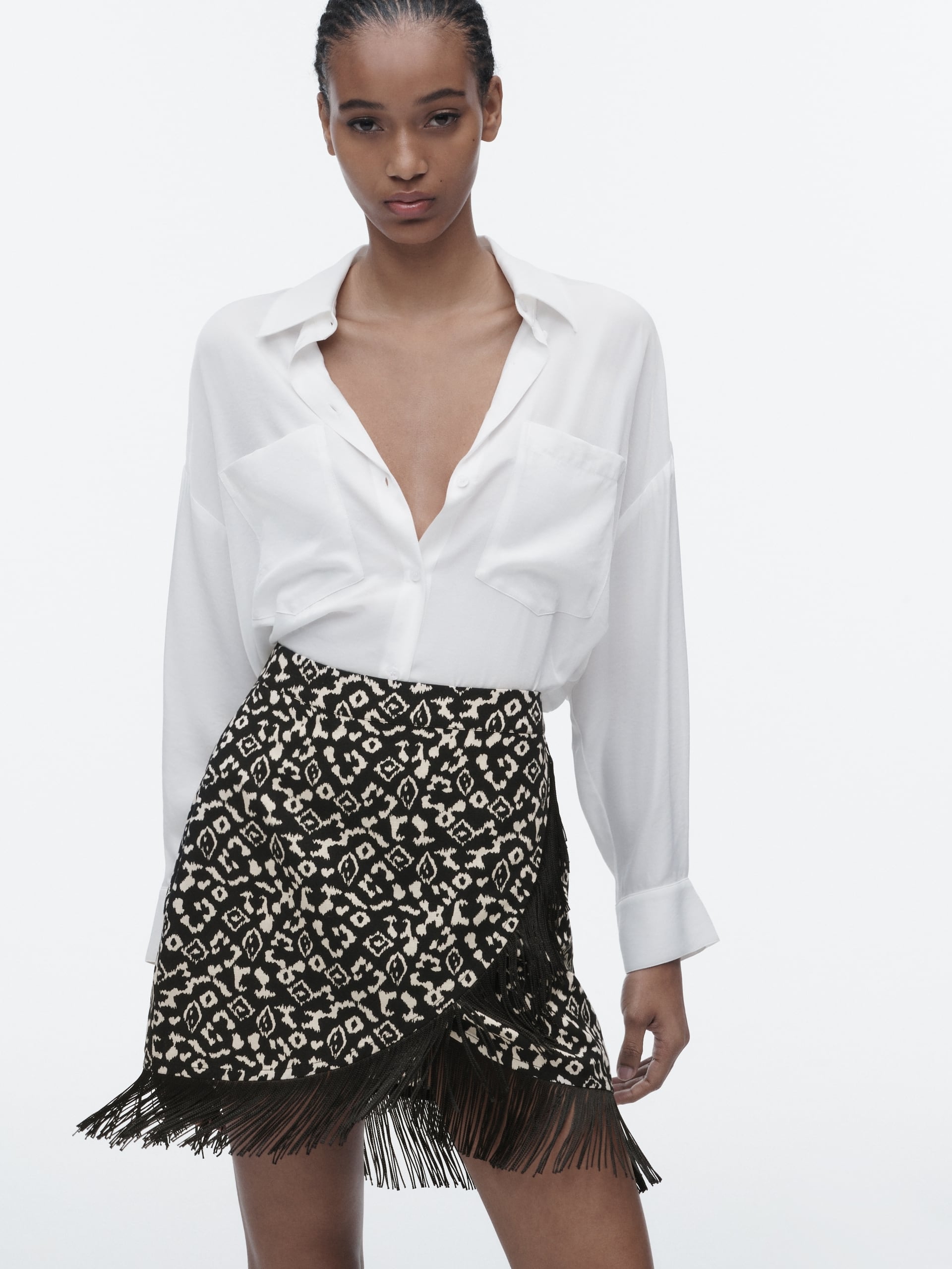 Fringe Tassel Printed Skirt