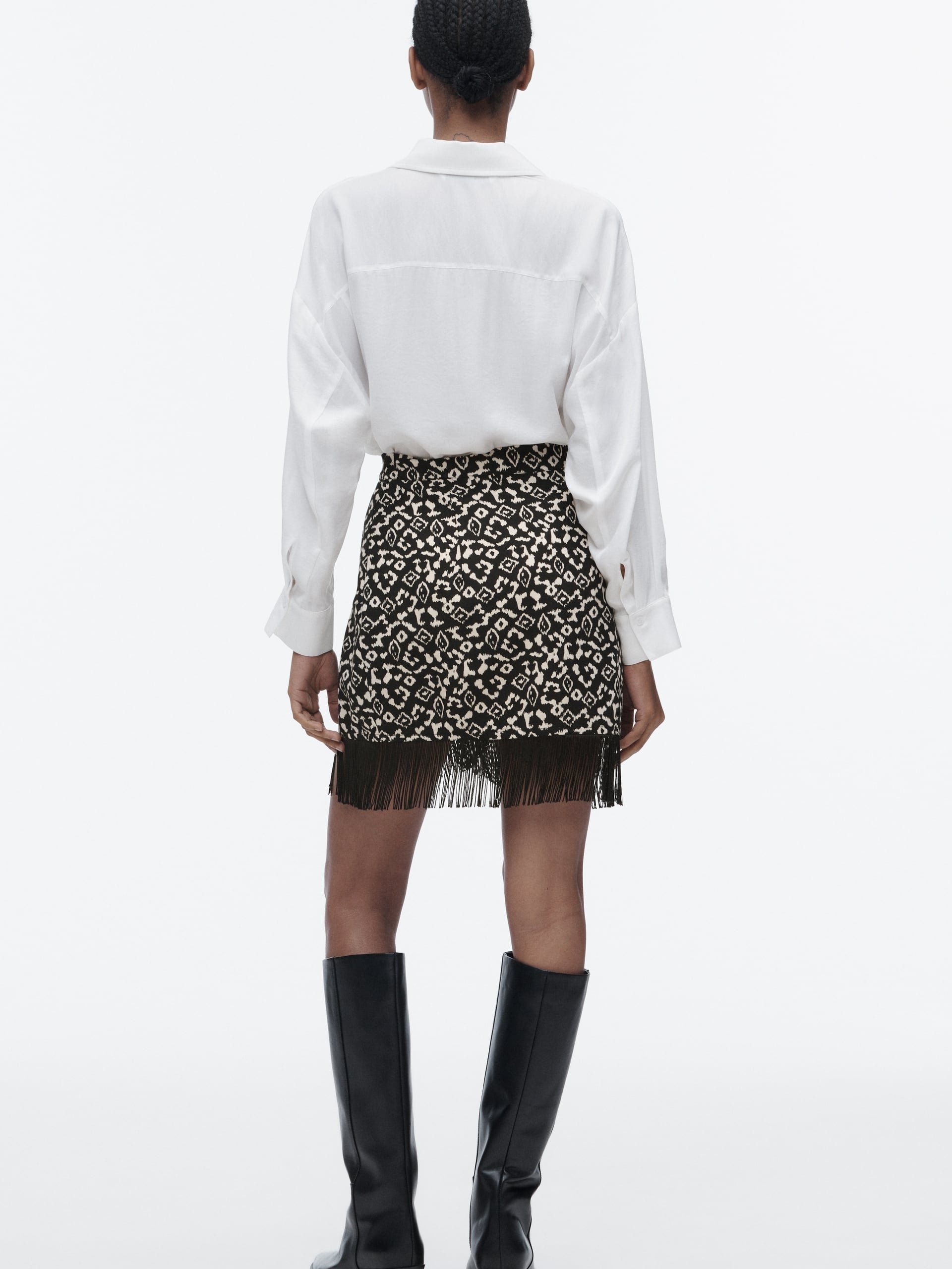 Fringe Tassel Printed Skirt