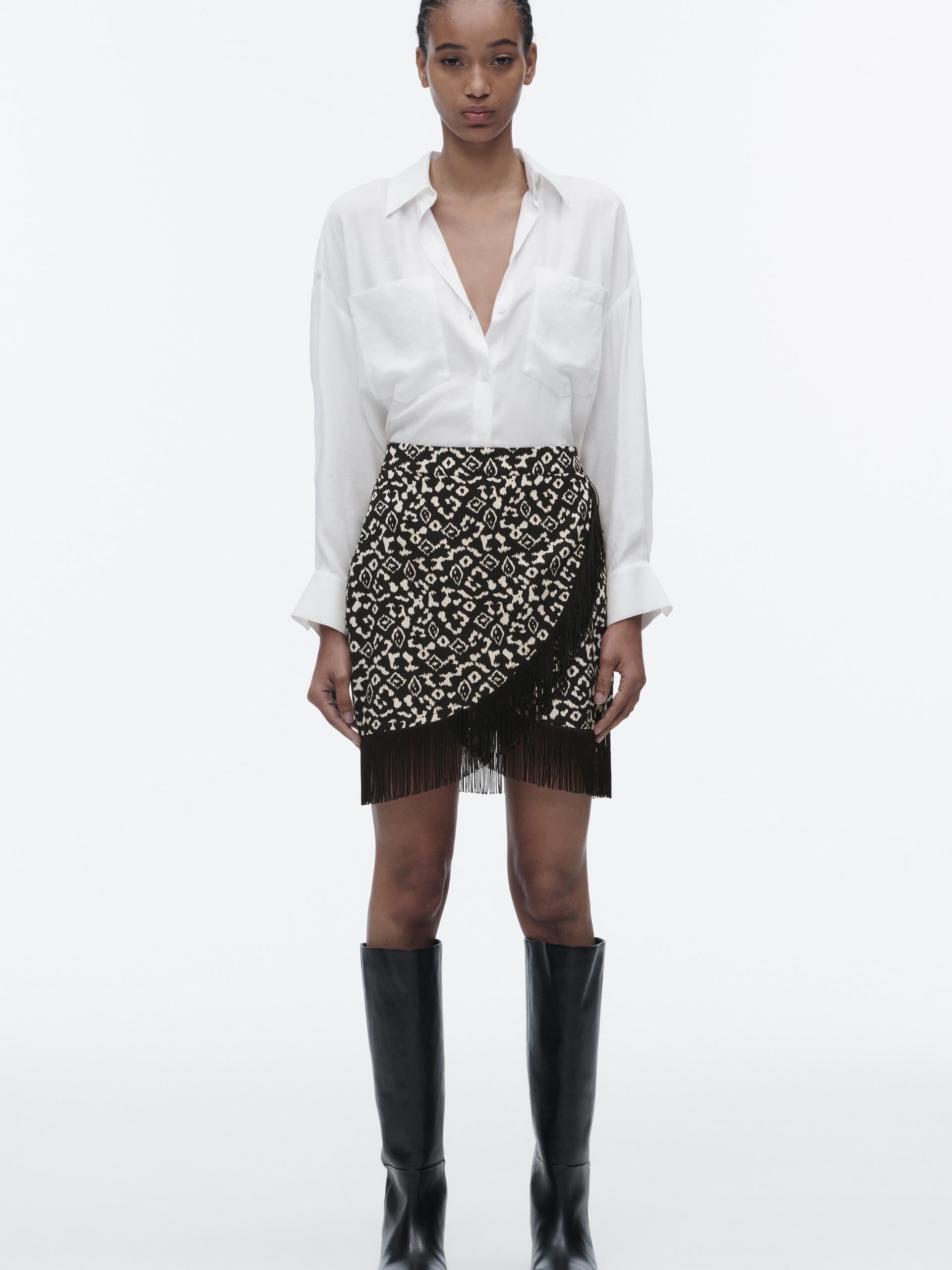 Fringe Tassel Printed Skirt