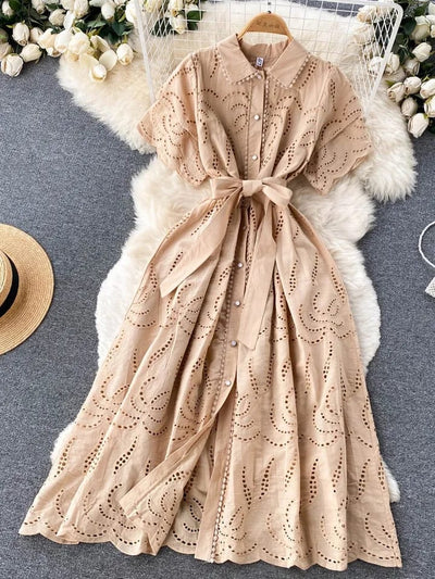 Crochet Cotton Midi Dress