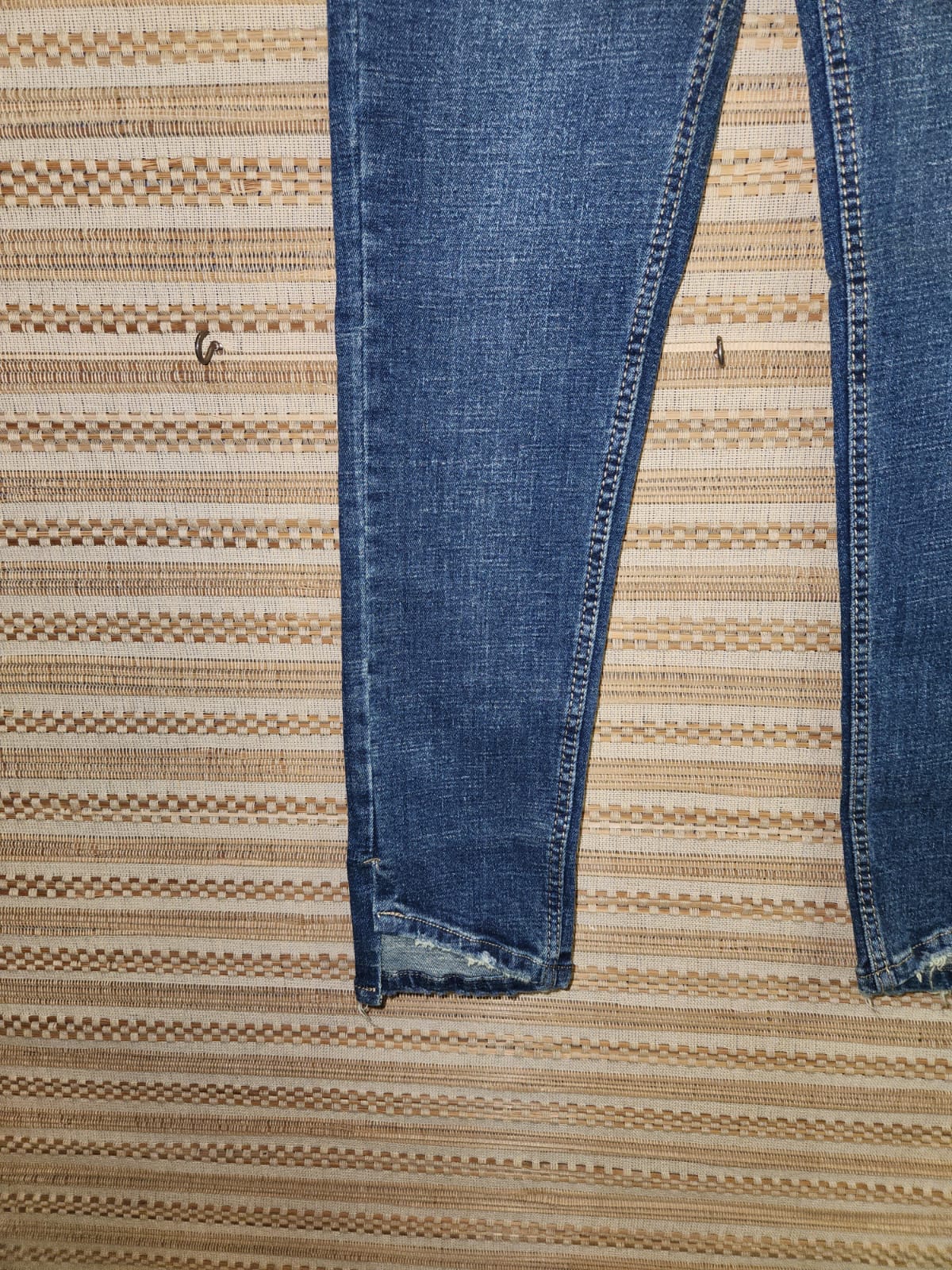 Blue Distressed High Waist Denim Pants