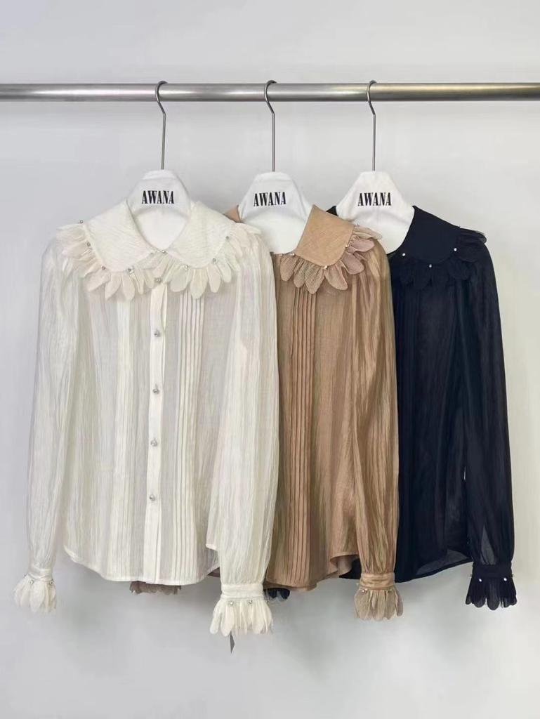 Organza Chiffon Feather Shirt Top