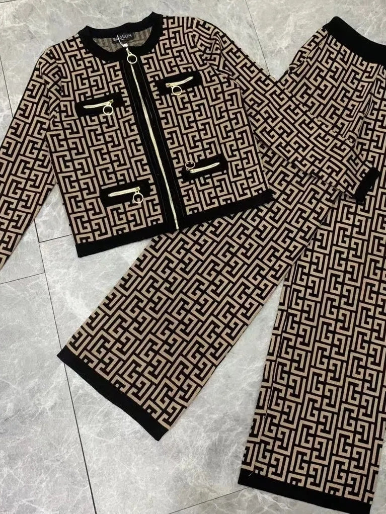 B Print Woolen Coord Set