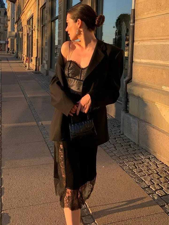 Spaghetti Strap Slip Mesh Dress