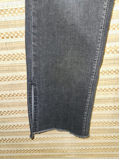 Black High Waist Wide Leg Distressed Denim Pants