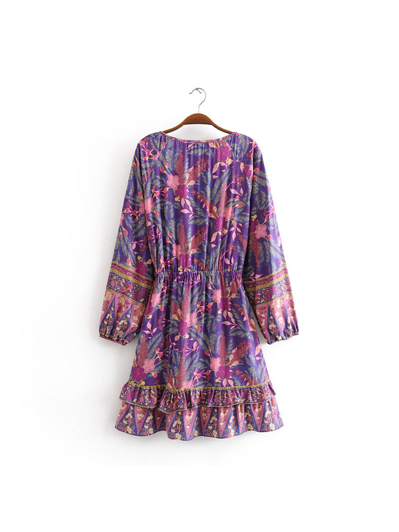 Rayon Tassel Elastic Waist Dress