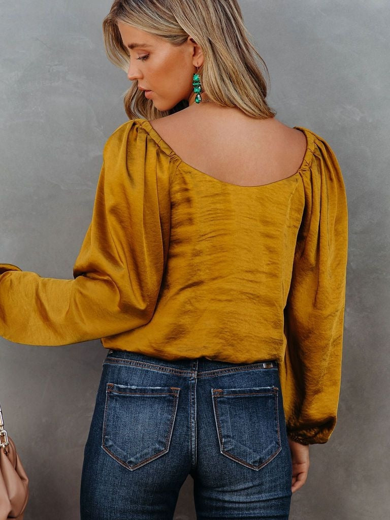 Off Shoulder Satin Loose Fitting Top