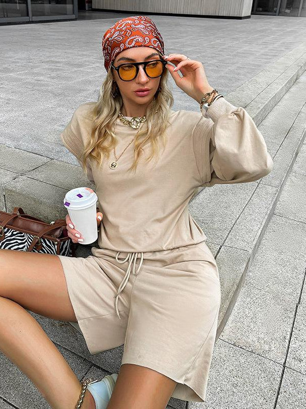 Hoodie and High Waist Short Pants Co-Ord Set.