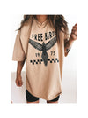 Free Bird Print T Shirt Dress
