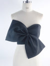 Black Bow Scuba Strapless Crop Top