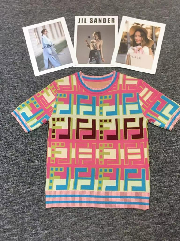 Print F Knit Top