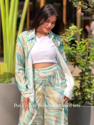 Loose Fit Tie & Dye Satin Print Coord Set