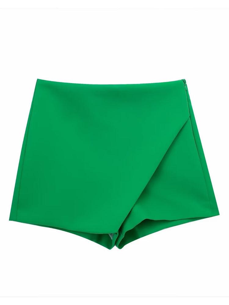 High Waist Plain Skorts Skirt