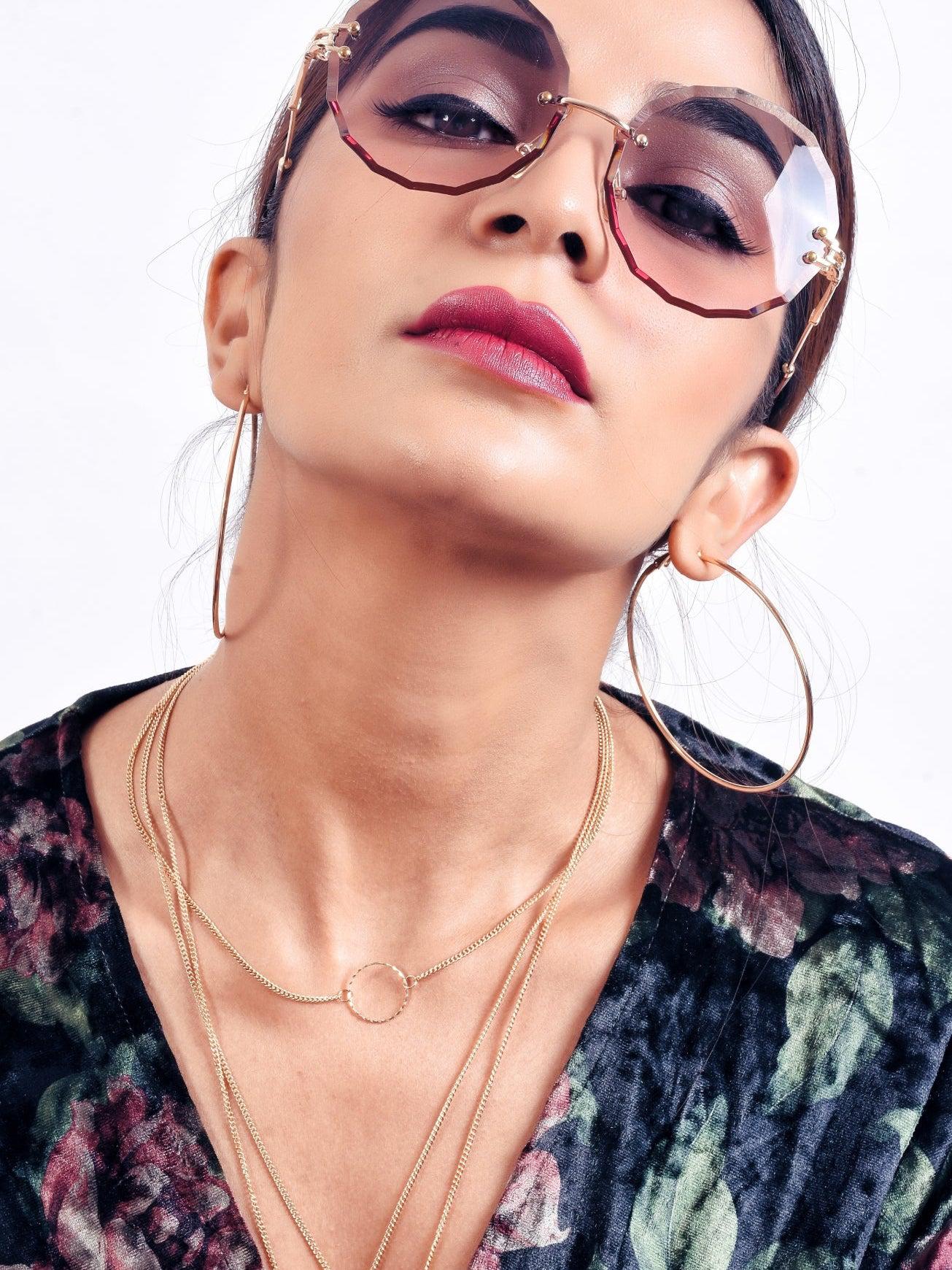 Wave Rimless Sunglasses