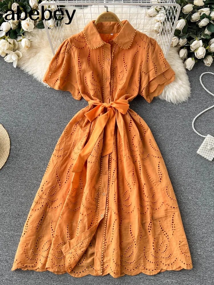 Crochet Cotton Midi Dress