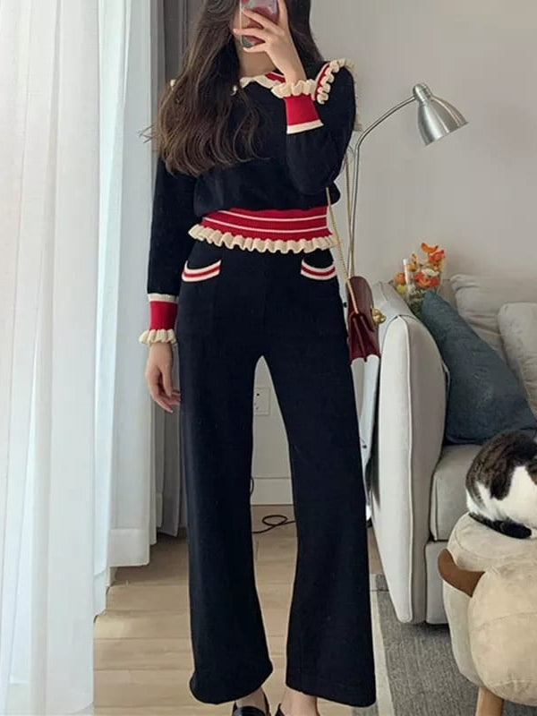 Black Soft Wool Coord Set