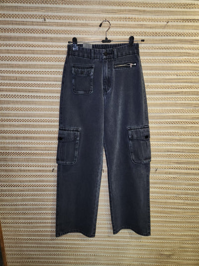 Loose Fit High Waist Wide Leg Denim Pants