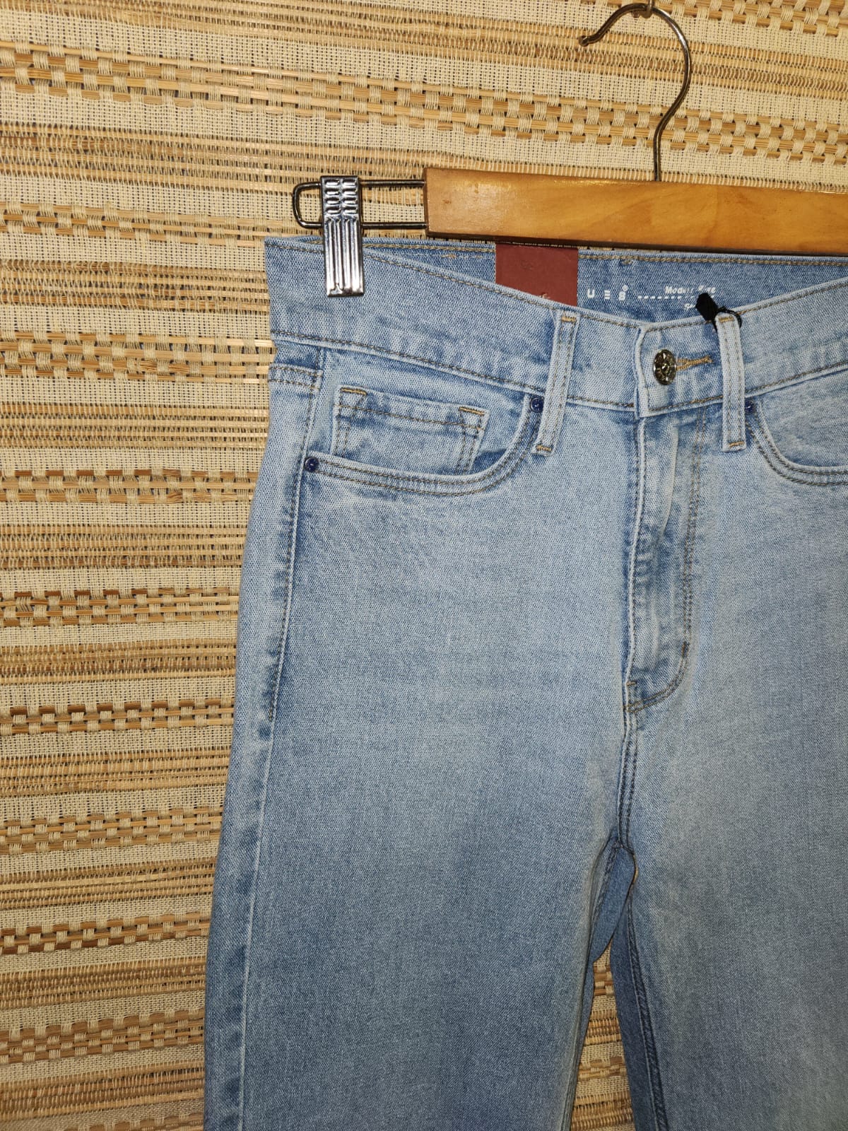 Blue High Waist Wide Leg Denim Pants