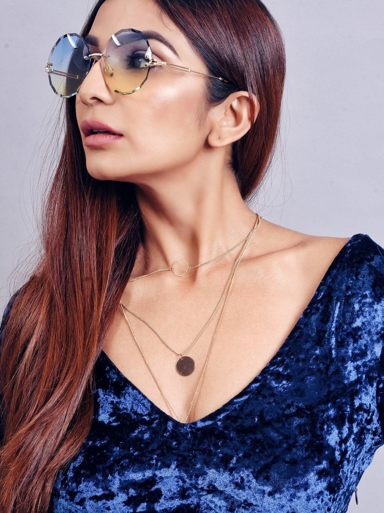 Wave Rimless Sunglasses